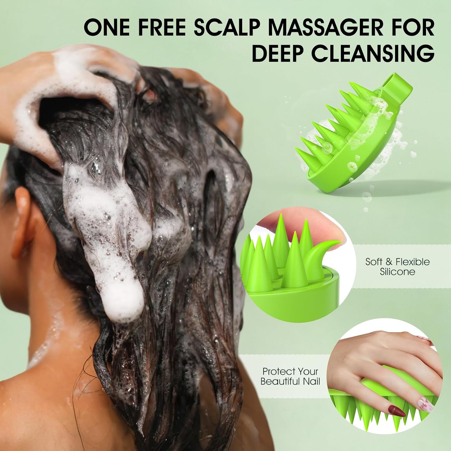 Scalp Scrub, Tea Tree Scalp Exfoliator Scrub Shampoo, 2-In-1 Scalp Treatment with Mint Oil, Hair Treatment to Clarify and Remove Build up with Silicone Scalp Massager, 10.6Oz/300G